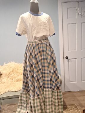 Ace & Jig Multi Textile Gingham Maxi Skirt- Medium